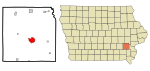 Washington County Iowa Incorporated and Unincorporated areas Washington Highlighted